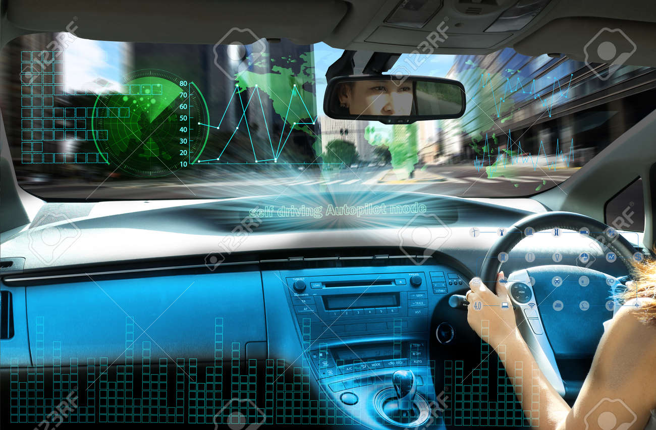 self-driving autopilot mode , autonomous car, vehicle running self driving mode and a woman driver - 85364281 self-driving autopilot mode , autonomous car, vehicle running self driving mode and a woman driver - 85364281
