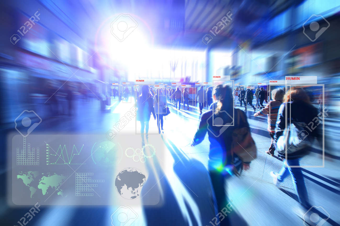 technology of machine or robot Learning analytics identify human technology , Software analytics and recognition people in city with flare light effect ,Artificial intelligence concept. - 86688727 technology of machine or robot Learning analytics identify human technology , Software analytics and recognition people in city with flare light effect ,Artificial intelligence concept. - 86688727