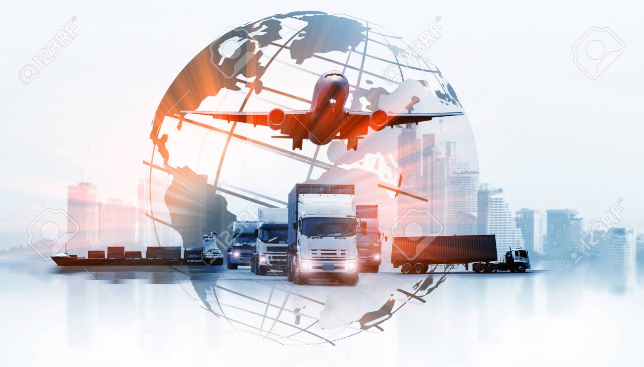 The world logistics , there are world map with logistic network distribution on background and Logistics Industrial Container Cargo freight ship for Concept of fast or instant shipping - 122865762 The world logistics , there are world map with logistic network distribution on background and Logistics Industrial Container Cargo freight ship for Concept of fast or instant shipping - 122865762