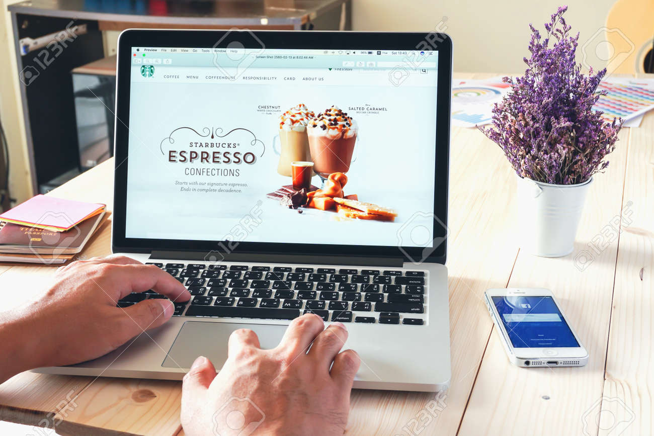 apple thailand office apple imac bangkok thailand march 05 2017 apple macbook opening online page of starbucks opening online apple thailand office apple imac bangkok thailand march 05 2017 apple macbook opening online page of starbucks opening online