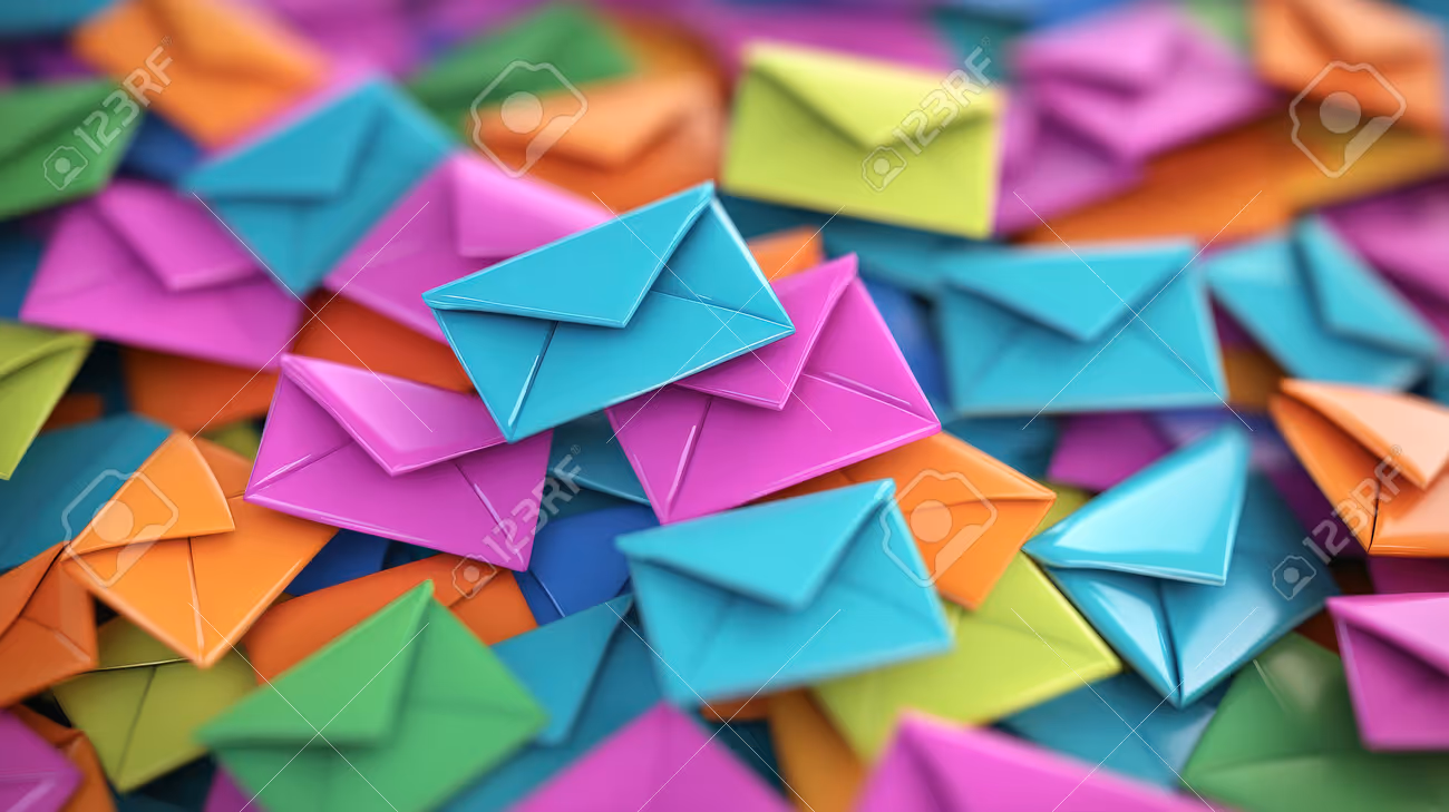 Marketing and business ideas through email, email or newsletter. email marketing or newsletter concept, sending e-mails bright colors - 254141370