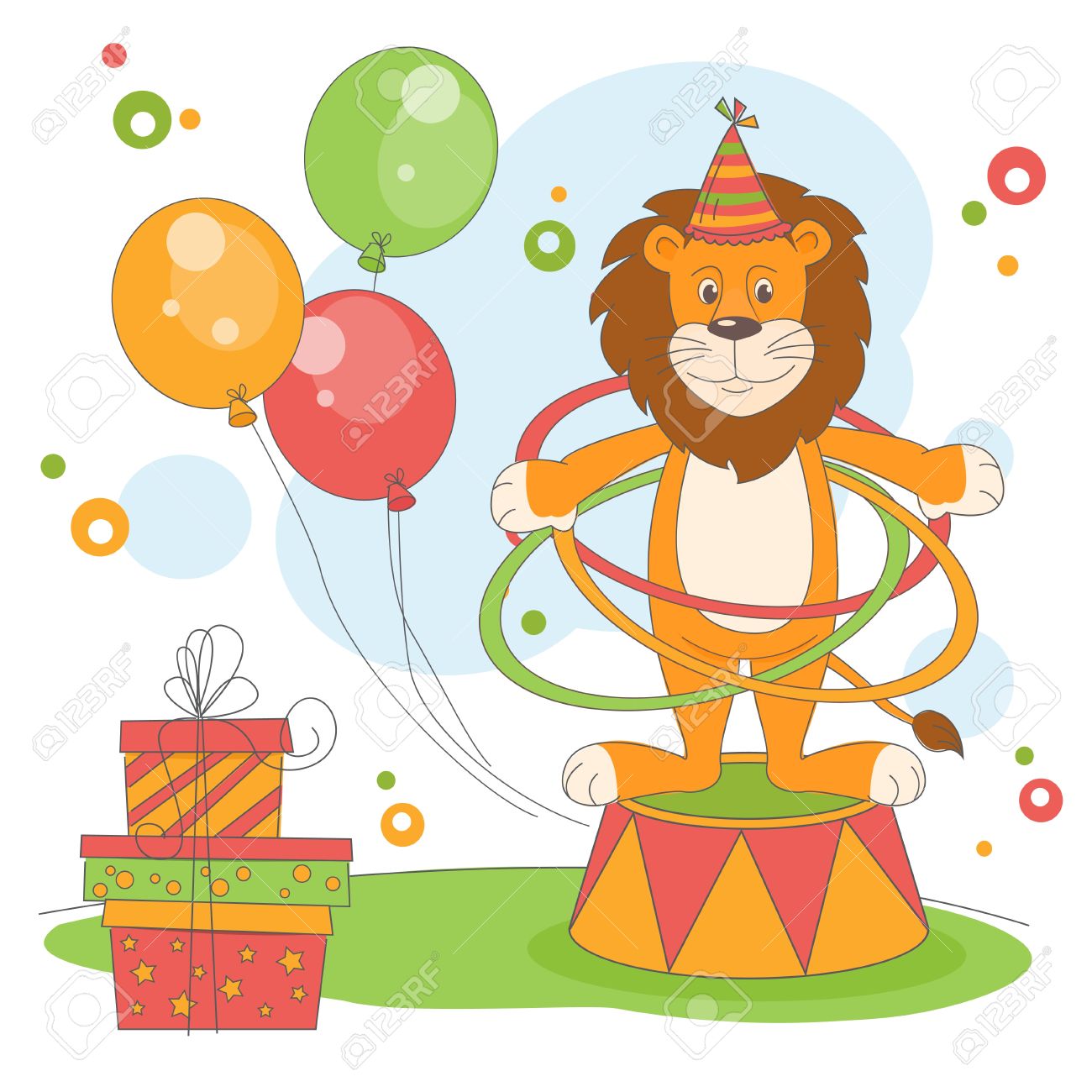お誕生日おめでとう フラフープを遊んでライオンのベクトル イラスト のイラスト素材 ベクタ Image お誕生日おめでとう フラフープを遊んでライオンのベクトル イラスト のイラスト素材 ベクタ Image