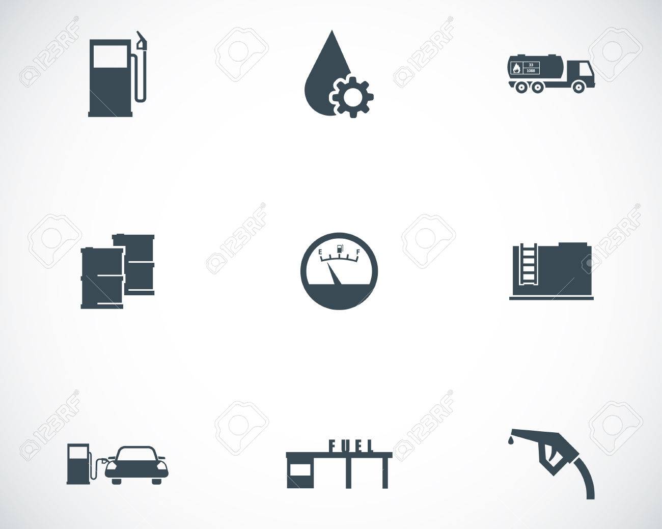 ベクトル黒のガソリン スタンドのアイコンを設定します のイラスト素材 ベクタ Image