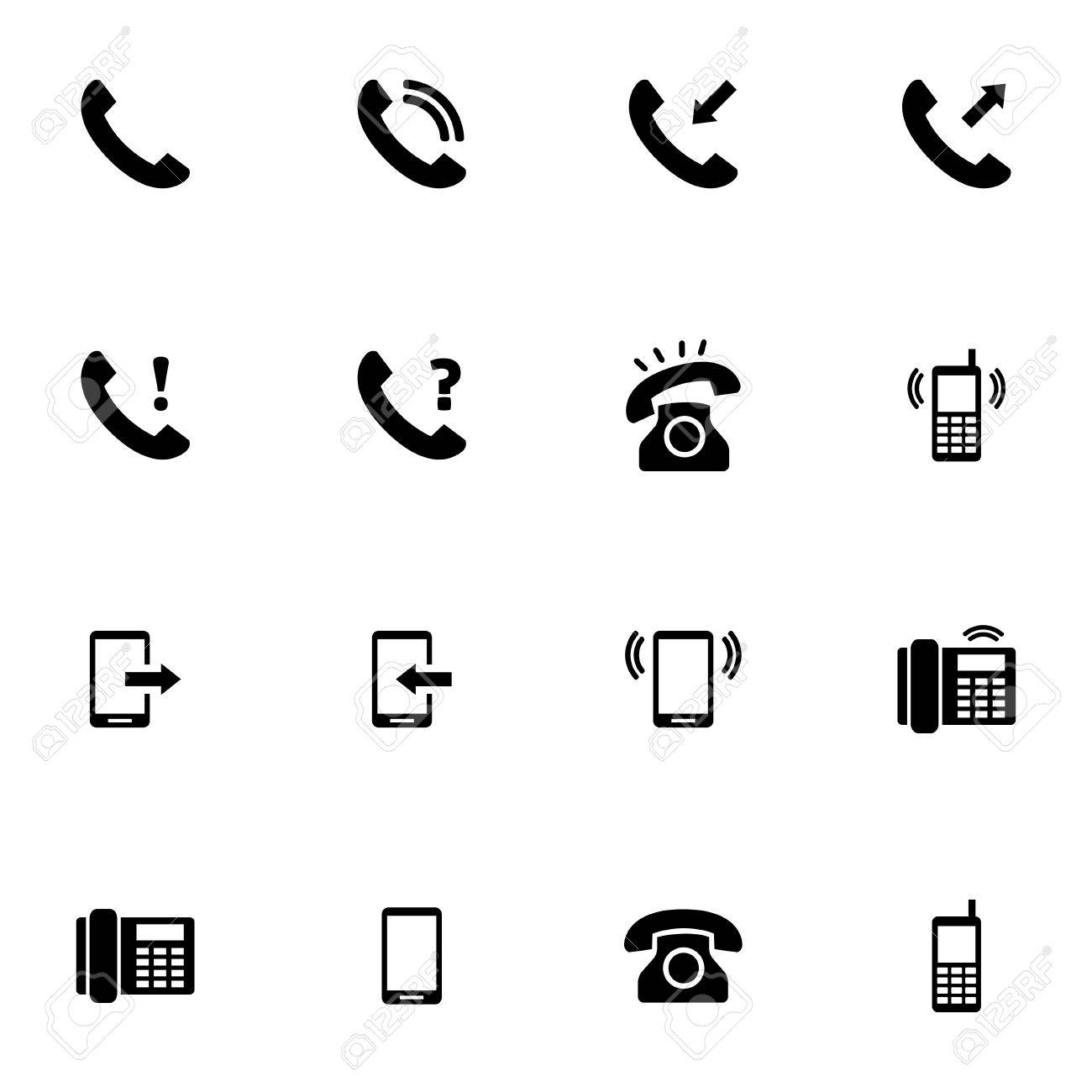 白の背景にベクトル黒電話アイコンを設定します のイラスト素材 ベクタ Image 白の背景にベクトル黒電話アイコンを設定します のイラスト素材 ベクタ Image