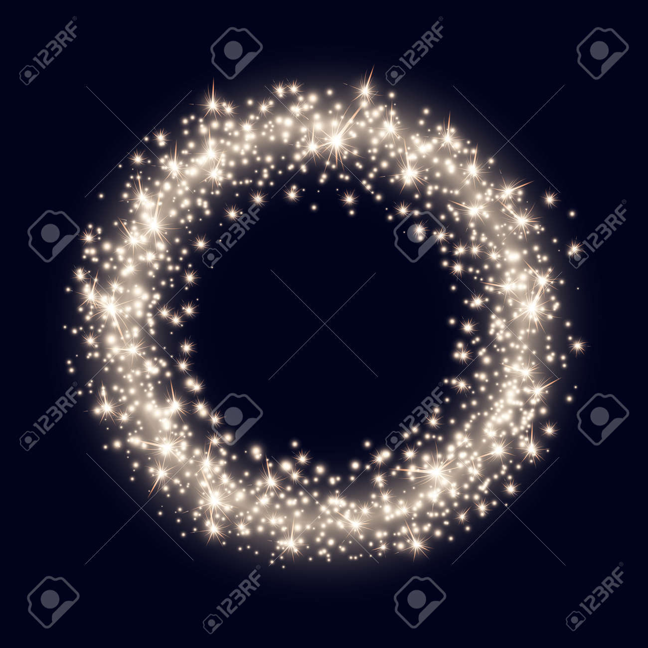 Vector Backdrop with Abstract Bright Sparkling Golden Ring on Dark Blue Background - 50705975 Vector Backdrop with Abstract Bright Sparkling Golden Ring on Dark Blue Background - 50705975