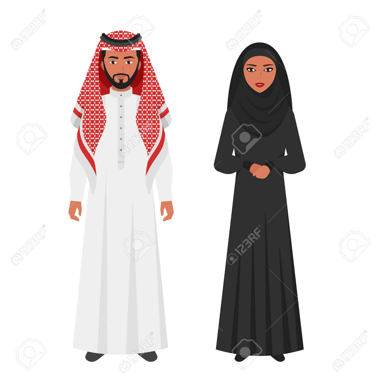 Arab Traditional Dress A Men And A Women Arab Traditional Dress A Men And A Women
