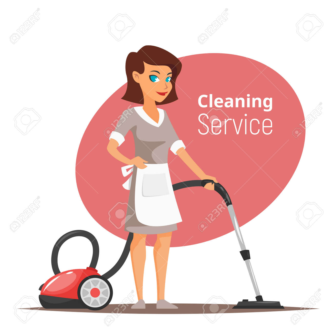 vector cartoon style illustration of cleaning service woman cleaner cartoon images
