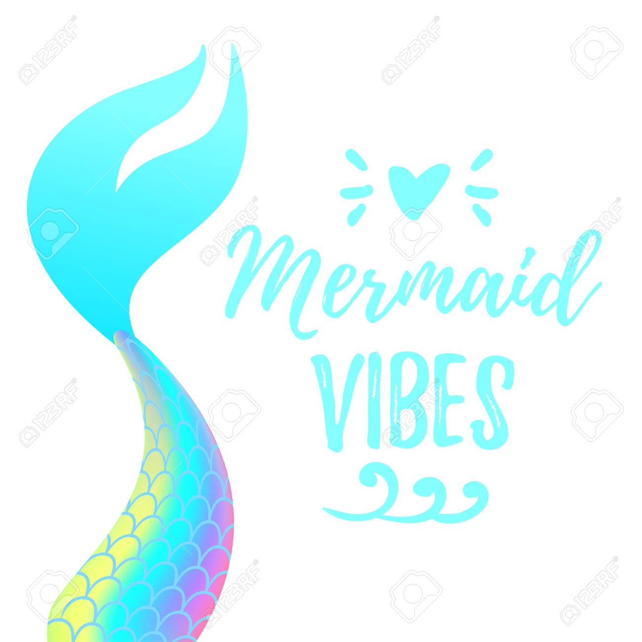 Vector cartoon style illustration of cute mermaid tail. Mermay concept. Mythical marine princess. - 101119991 Vector cartoon style illustration of cute mermaid tail. Mermay concept. Mythical marine princess. - 101119991