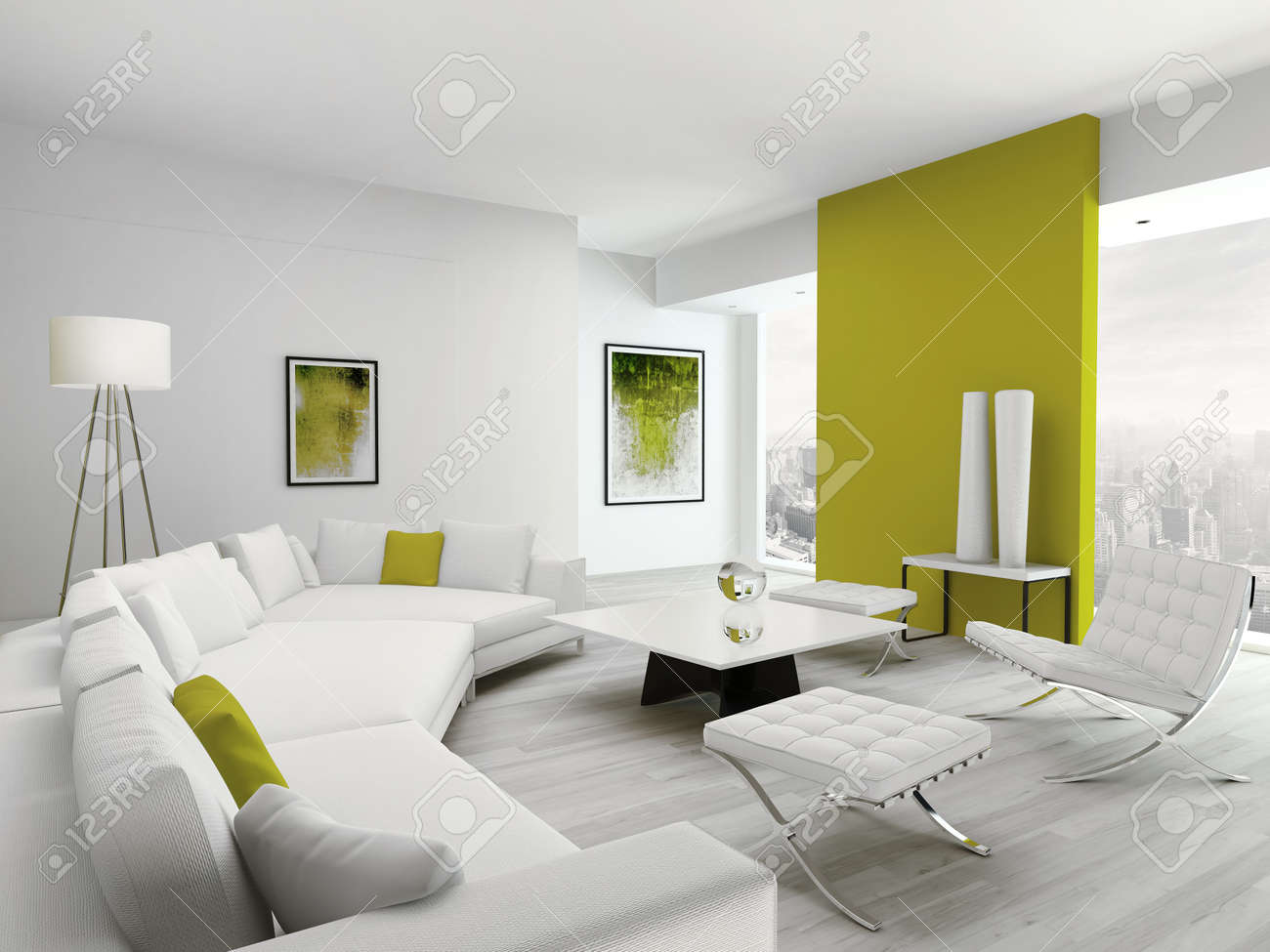 luxus-design-weiß wohnzimmer interieur mit modernen möbeln couch