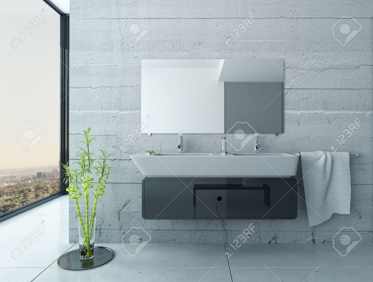 Cdiscount Colonne Salle De Bain Laque ~ int rieur moderne de salle de bain noir et blanc banque d images et Cdiscount Colonne Salle De Bain Laque ~ int rieur moderne de salle de bain noir et blanc banque d images et