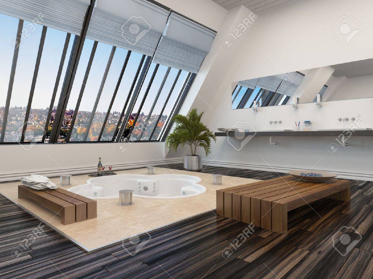 Aquarine Salle De Bain ~ int rieur de salle de bains moderne avec une baignoire encastr e spa Aquarine Salle De Bain ~ int rieur de salle de bains moderne avec une baignoire encastr e spa