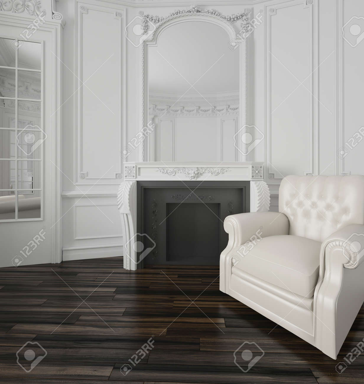 Large Mirror Classic White Living Room Interior With A Large Overmantel Mirror Over A Fireplace Large Mirror Classic White Living Room Interior With A Large Overmantel Mirror Over A Fireplace