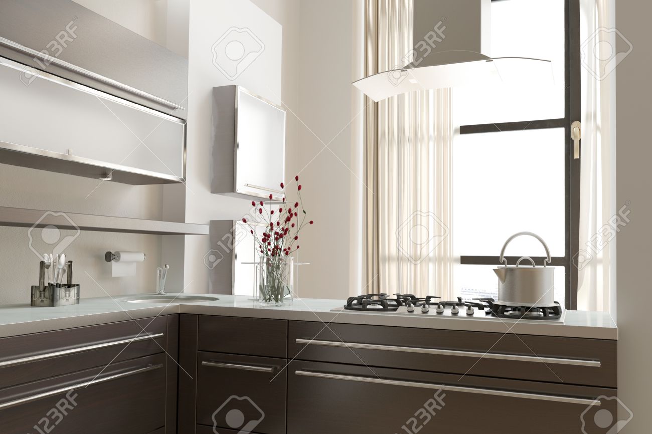 cucina moderna a pianta aperta con costruito nel piano di cottura ... - Costruito Nel Design Armadio cucina moderna a pianta aperta con costruito nel piano di cottura ... - Costruito Nel Design Armadio