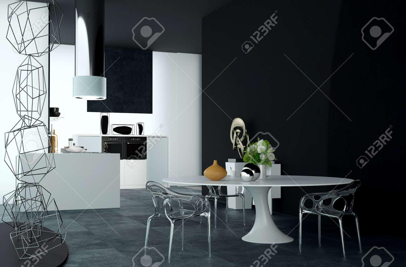 Diseño Arquitectónico Moderno De Un Decorado Elegante Mesa De ... Diseño Arquitectónico Moderno De Un Decorado Elegante Mesa De ...