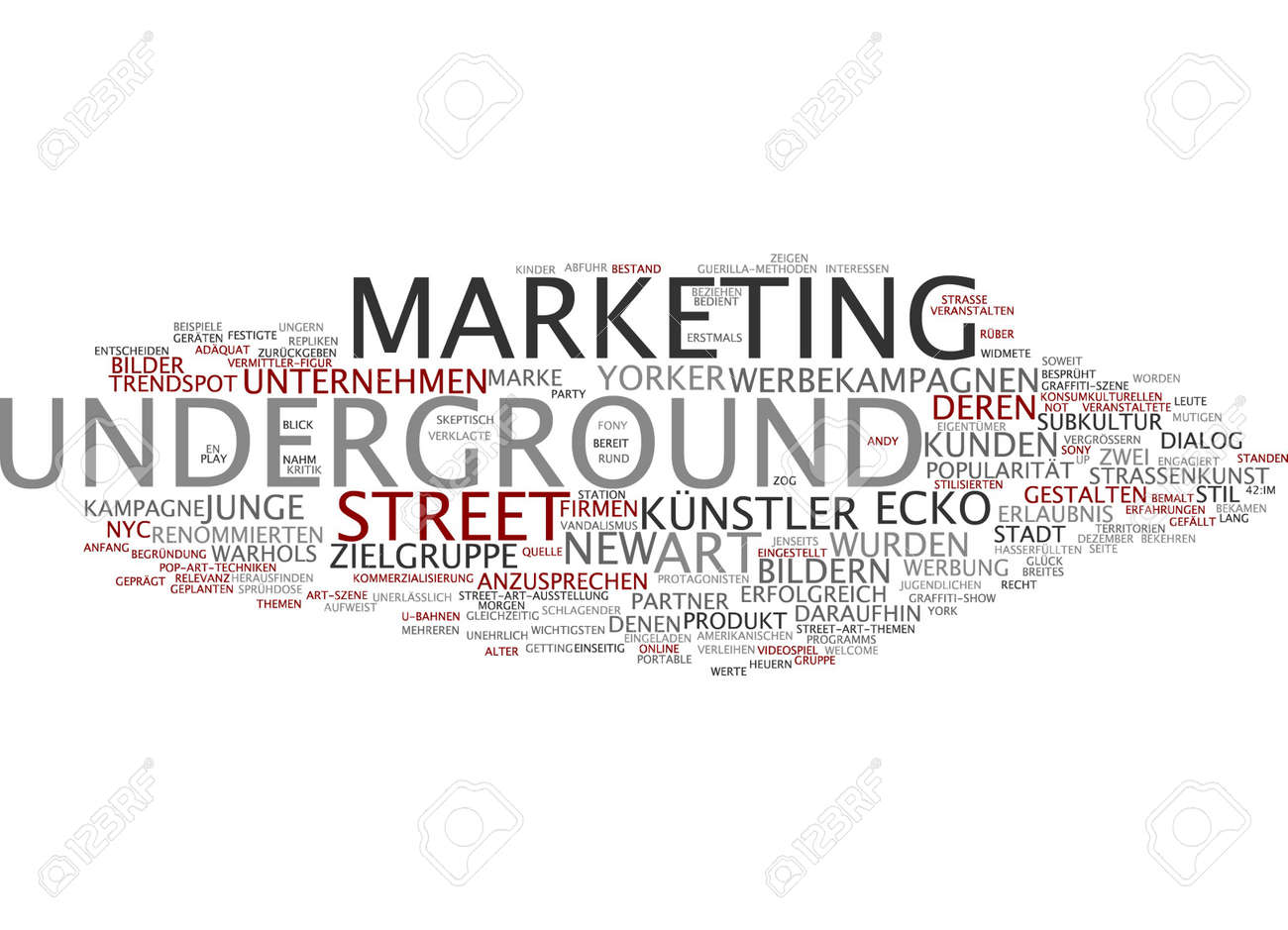 Word Cloud Of Underground Marketing In German Language Stock Photo Picture And Royalty Free Image Image 3470