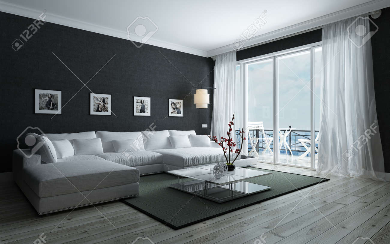 contemporaneo in bianco e nero soggiorno con elegante arredamento ... - Arredamento Soggiorno Bianco E Nero contemporaneo in bianco e nero soggiorno con elegante arredamento ... - Arredamento Soggiorno Bianco E Nero