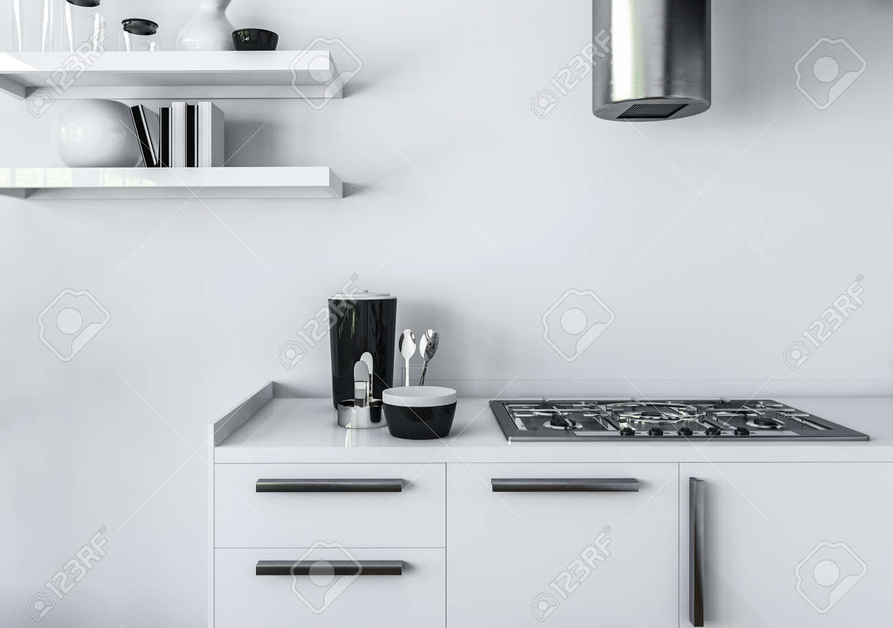 Modern Kitchen Stove modern kitchen minimalist interior design concept, of white Modern Kitchen Stove modern kitchen minimalist interior design concept, of white