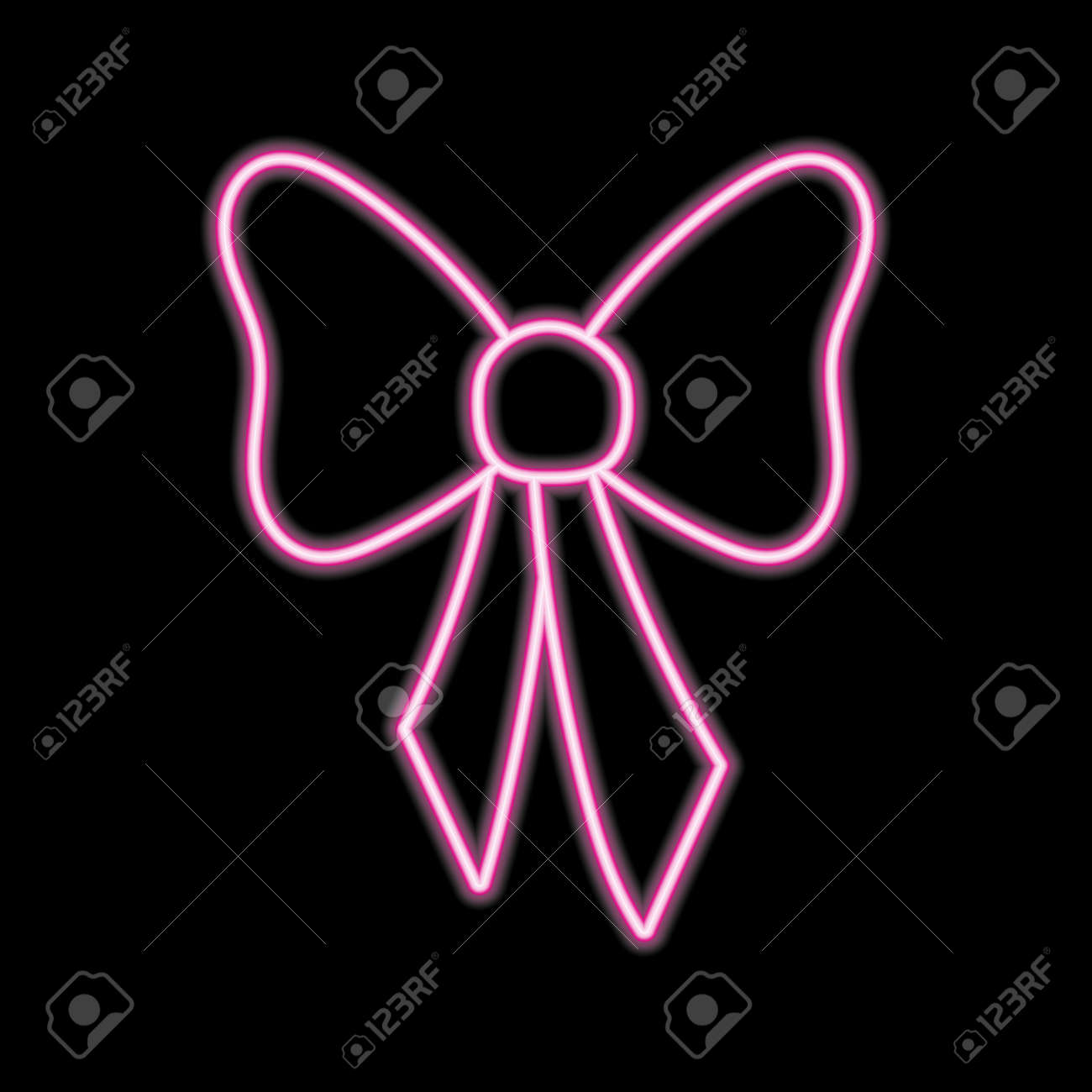 Neon Bow Tie In Pink Color. Vector Silhouette Of Neon Bow Knot Consisting  Of Outlines, With Backlight On The Dark Background Royalty Free SVG,  Cliparts, Vectors, and Stock Illustration. Image 138792674., image size:1300x1300