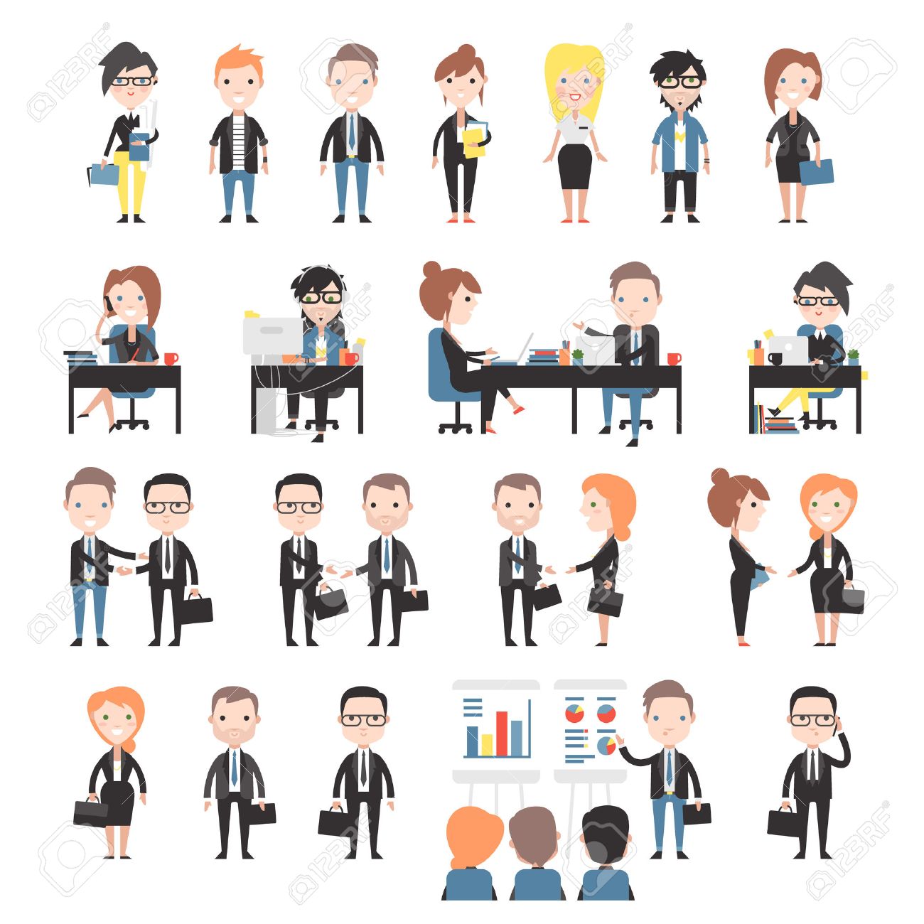 Group Of Business And Office People. Set Office Workers. Royalty Free SVG,  Cliparts, Vectors, and Stock Illustration. Image 39537043., image size:1300x1300