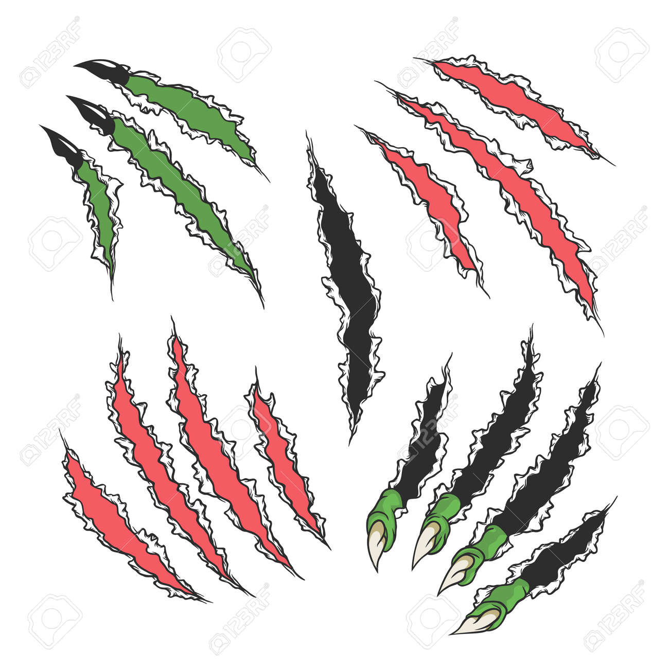 爪傷 背景を白に設定します のイラスト素材 ベクタ Image 爪傷 背景を白に設定します のイラスト素材 ベクタ Image