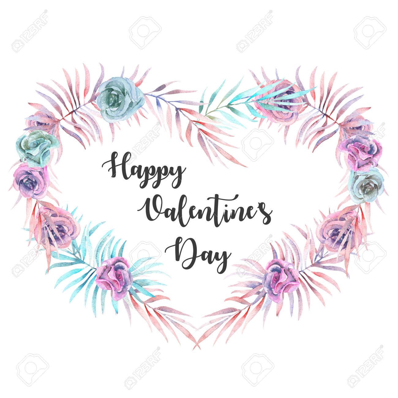 Illustration Kranz Mit Aquarell Herz Von Rosa Und Lila Blumen Hand Auf Einem Weissen Hintergrund Einladung Grusskarte Hochzeit Design Gezeichnet Lizenzfreie Fotos Bilder Und Stock Fotografie Image 72184042