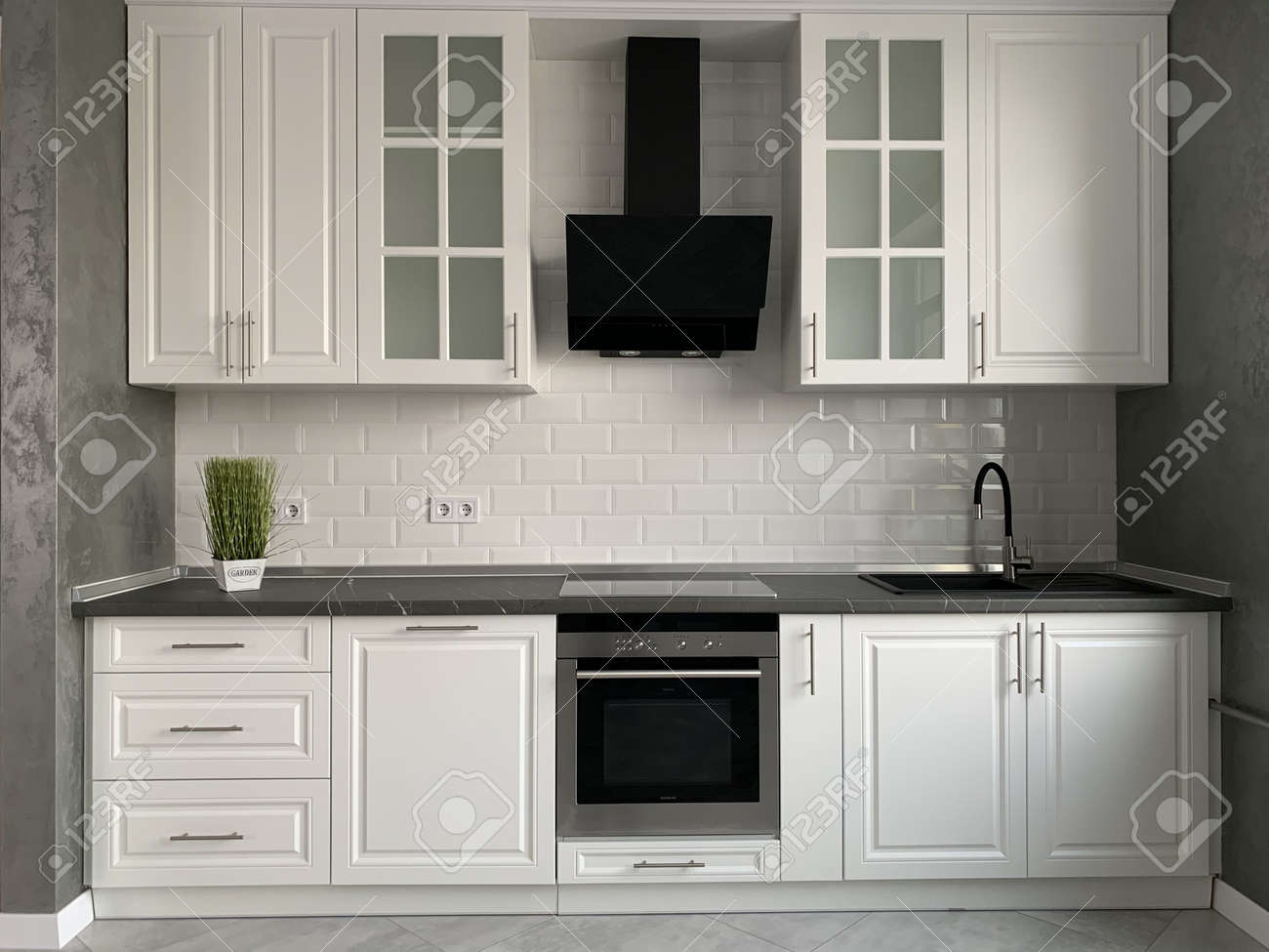 White Kitchen Furniture With Black Countertops New Modern Kitchen