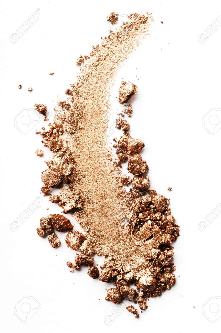 Crushed eyeshadow brown isolated on white background - 88482581 Crushed eyeshadow brown isolated on white background - 88482581