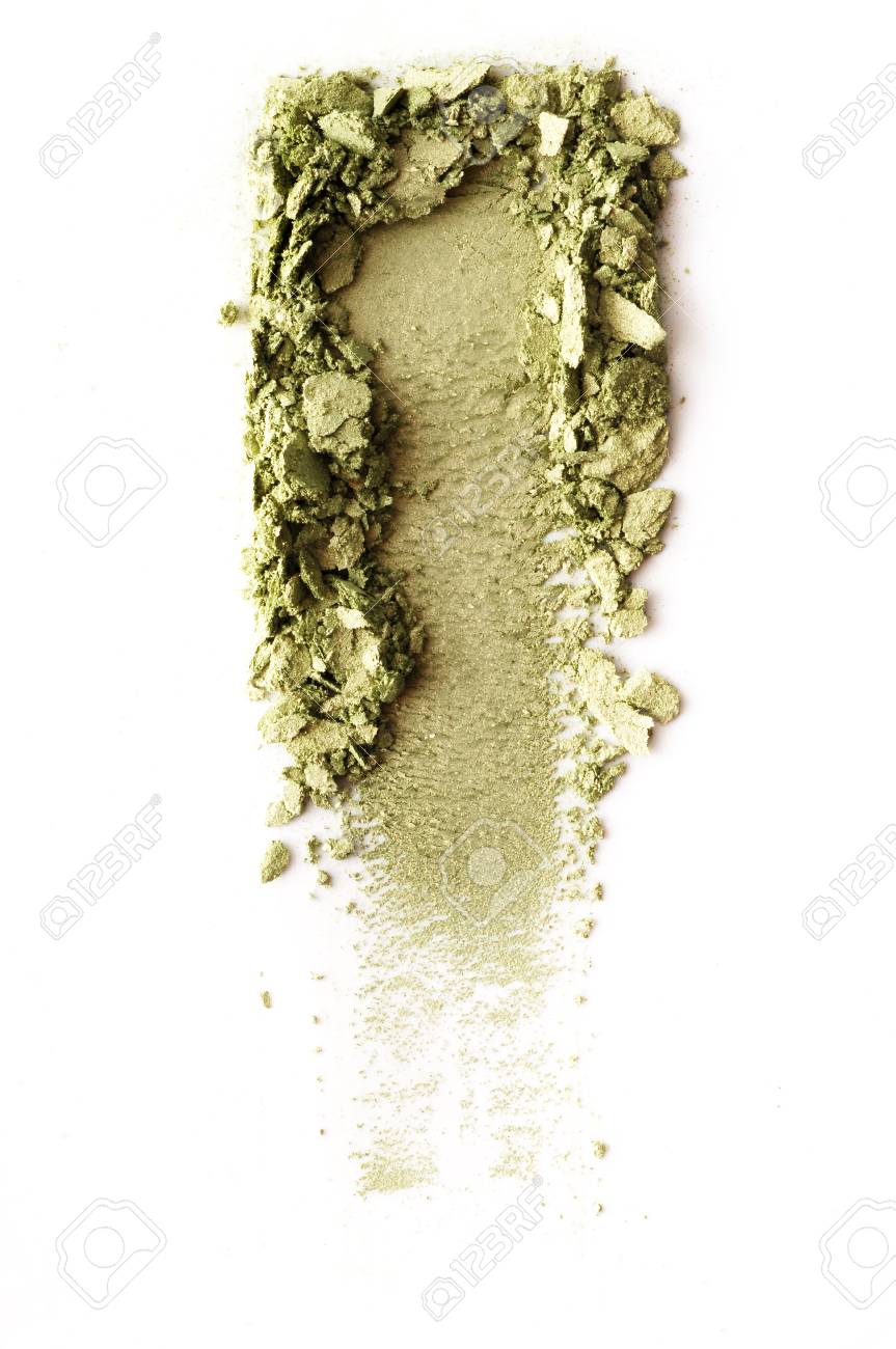 Crushed green eyeshadow isolated on white background - 88482589 Crushed green eyeshadow isolated on white background - 88482589