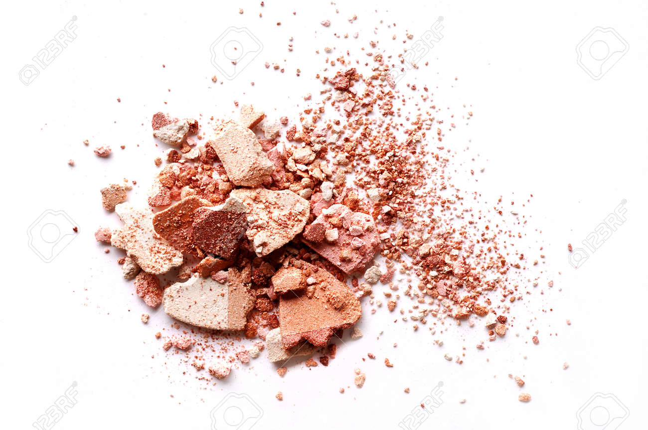 Crushed eyeshadow brown isolated on white background - 88482640 Crushed eyeshadow brown isolated on white background - 88482640
