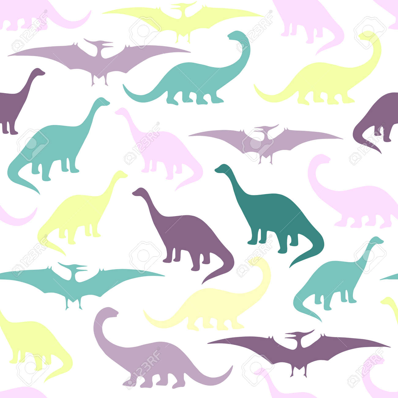 漫画の恐竜とのシームレスなパターン カード パーティー バナー 子供部屋の装飾 のイラスト素材 ベクタ Image