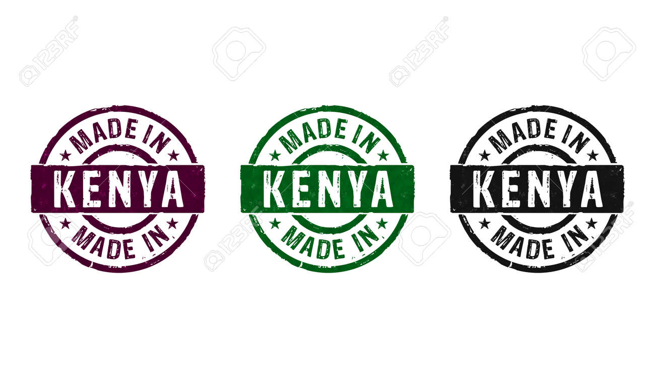 Made in Kenya stamp icons in few color versions. Factory, manufacturing and production country concept 3D rendering illustration. - 170076825 Made in Kenya stamp icons in few color versions. Factory, manufacturing and production country concept 3D rendering illustration. - 170076825