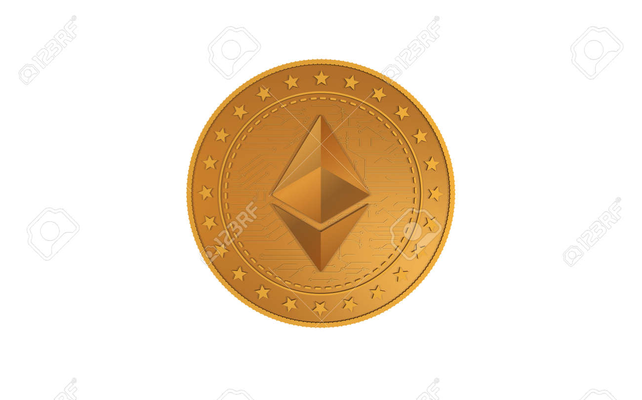 Ethereum ETH cryptocurrency symbol isolated gold coin on green screen background. Abstract concept illustration. - 169971193 Ethereum ETH cryptocurrency symbol isolated gold coin on green screen background. Abstract concept illustration. - 169971193