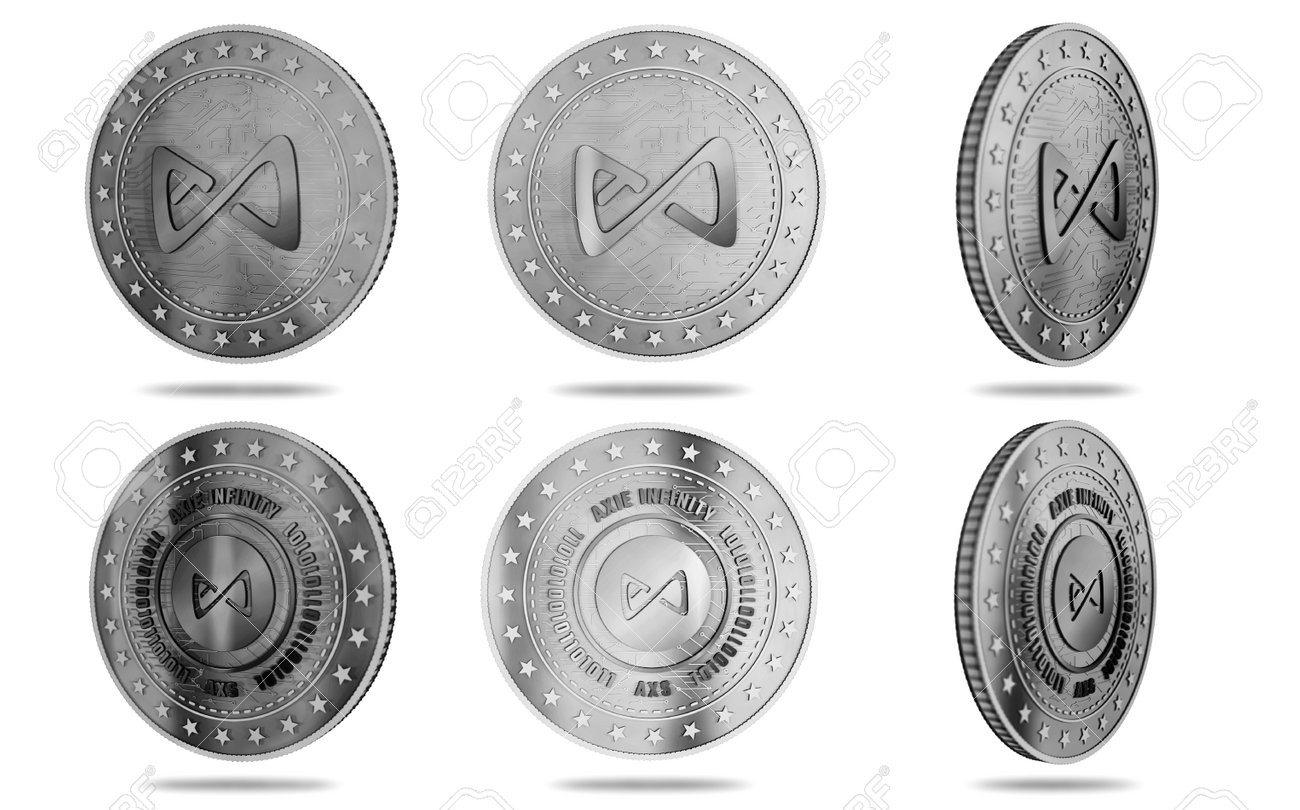 Axie AXS Infinity, Símbolo De Criptomoneda Del Juego, Moneda De Oro Aislada  En El Fondo De La Pantalla Verde. Ilustración 3d Del Concepto Abstracto.  Fotos, retratos, imágenes y fotografía de archivo libres