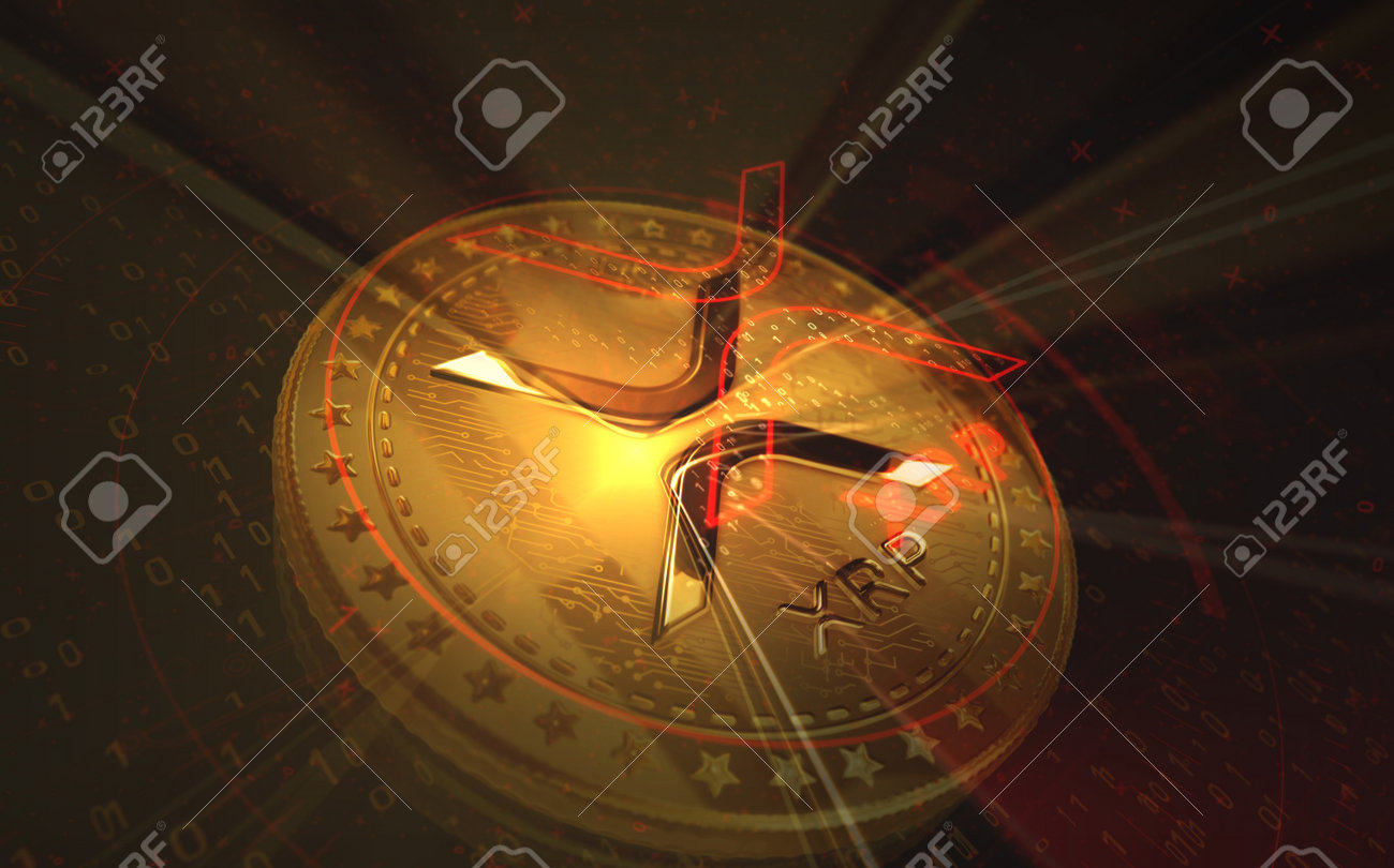 Ripple XRP Cryptocurrency Gold Coin On Green Screen Background. Abstract  Concept 3d Illustration. Stock Photo, Picture and Royalty Free Image. Image  195376663.