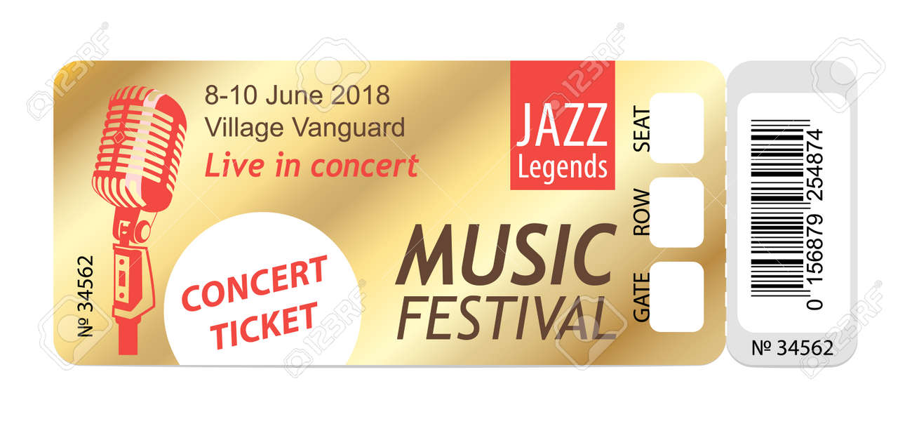 music dance live concert entrance vector tickets templates