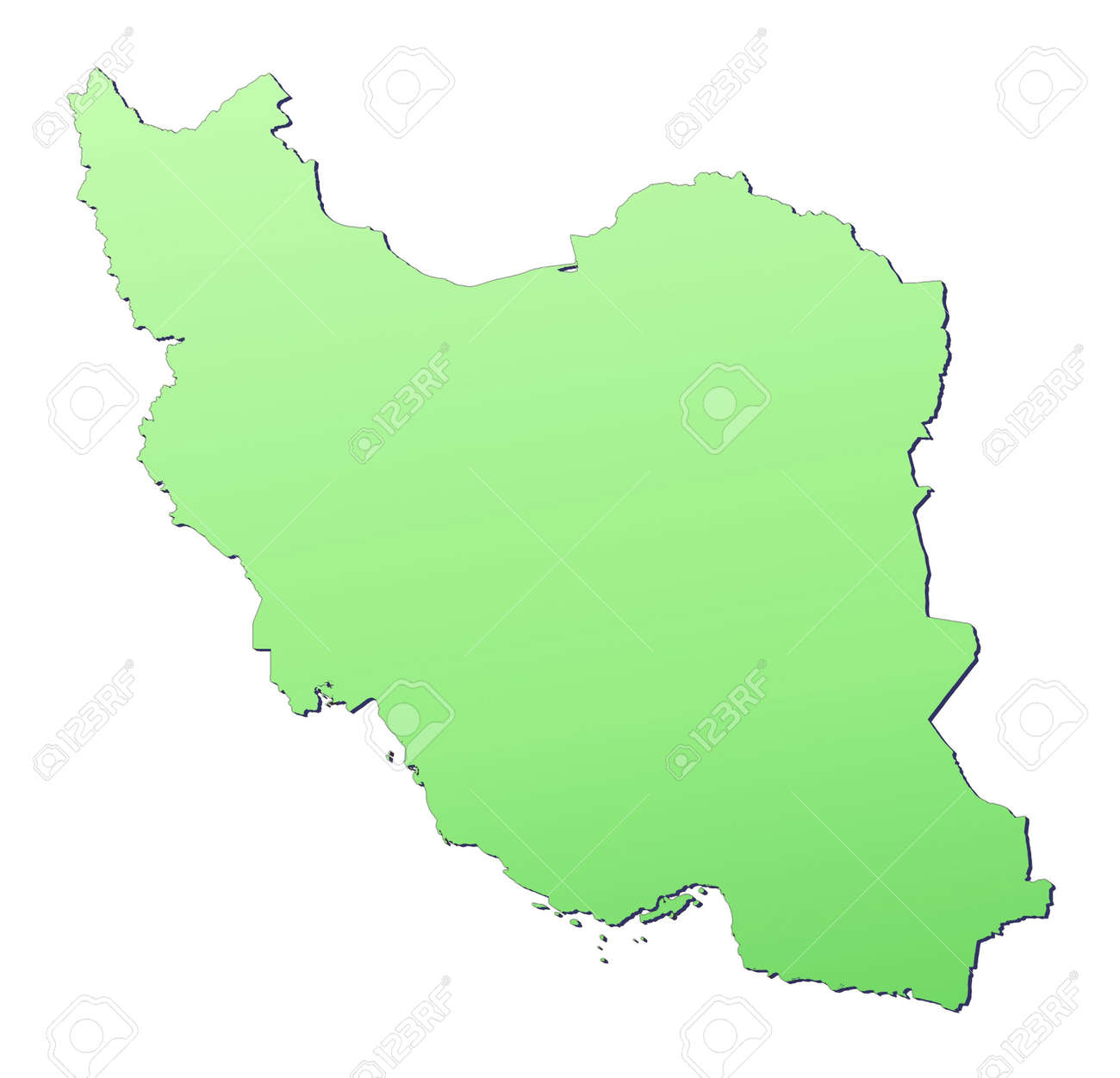 Iran Map Filled With Light Green Gradient High Resolution Mercator Stock Photo Picture And Royalty Free Image Image 2590340