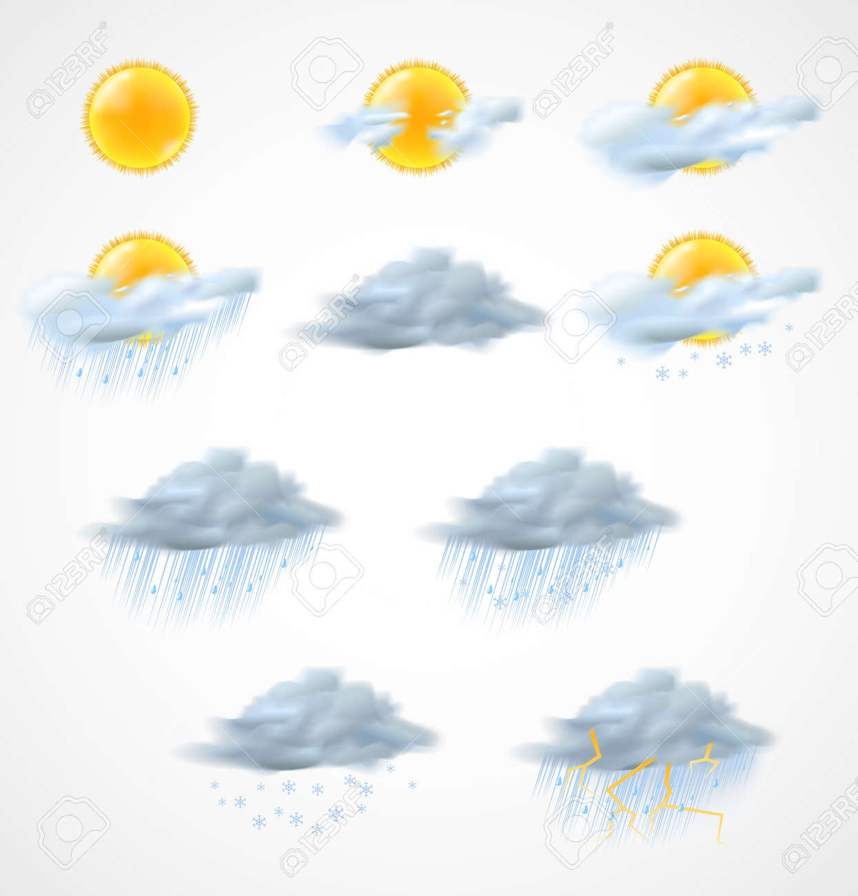 High Quality Weather Icons Set Royalty Free SVG, Cliparts, Vectors, and  Stock Illustration. Image 14574546., image size:1245x1300