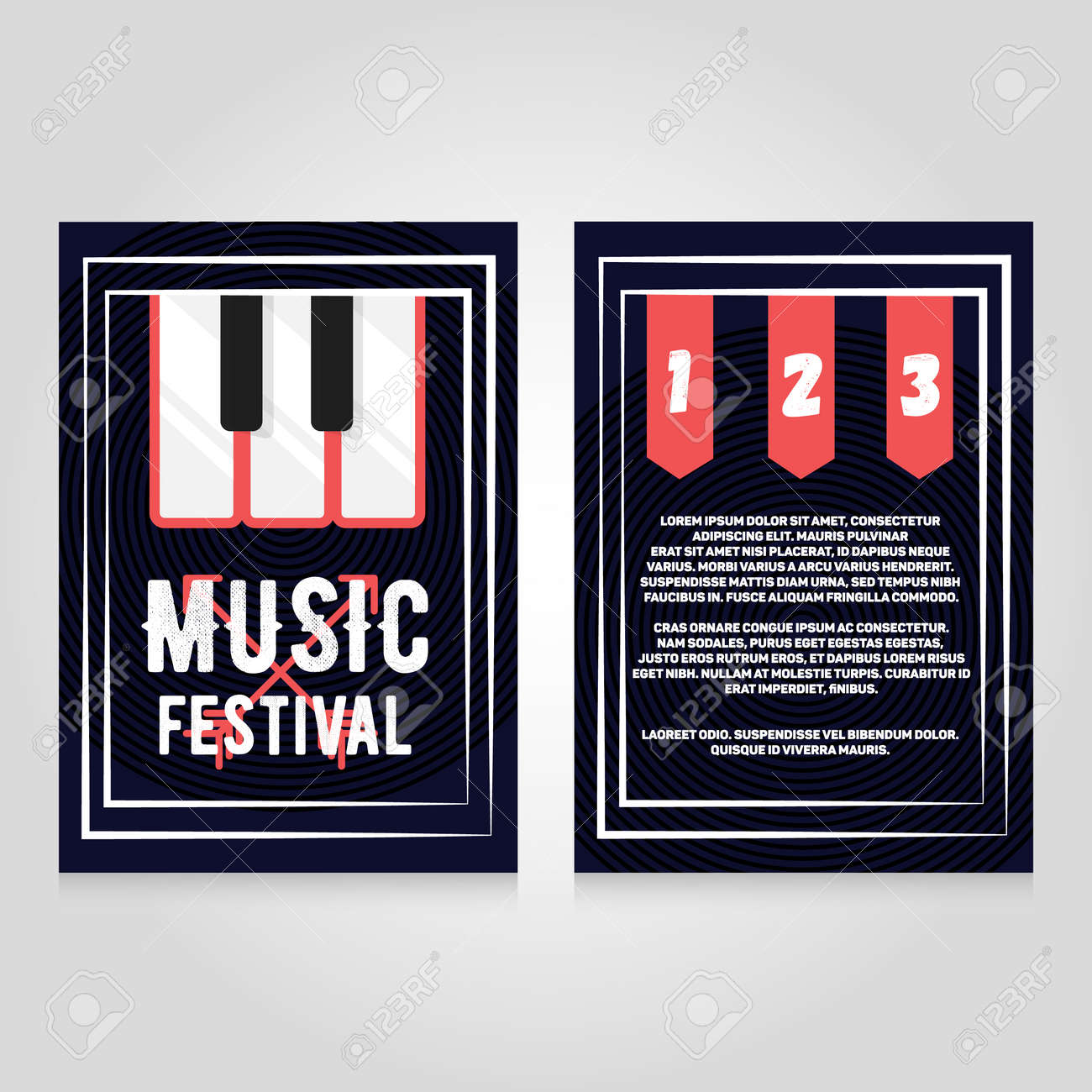 music festival brochure flier design template concert poster