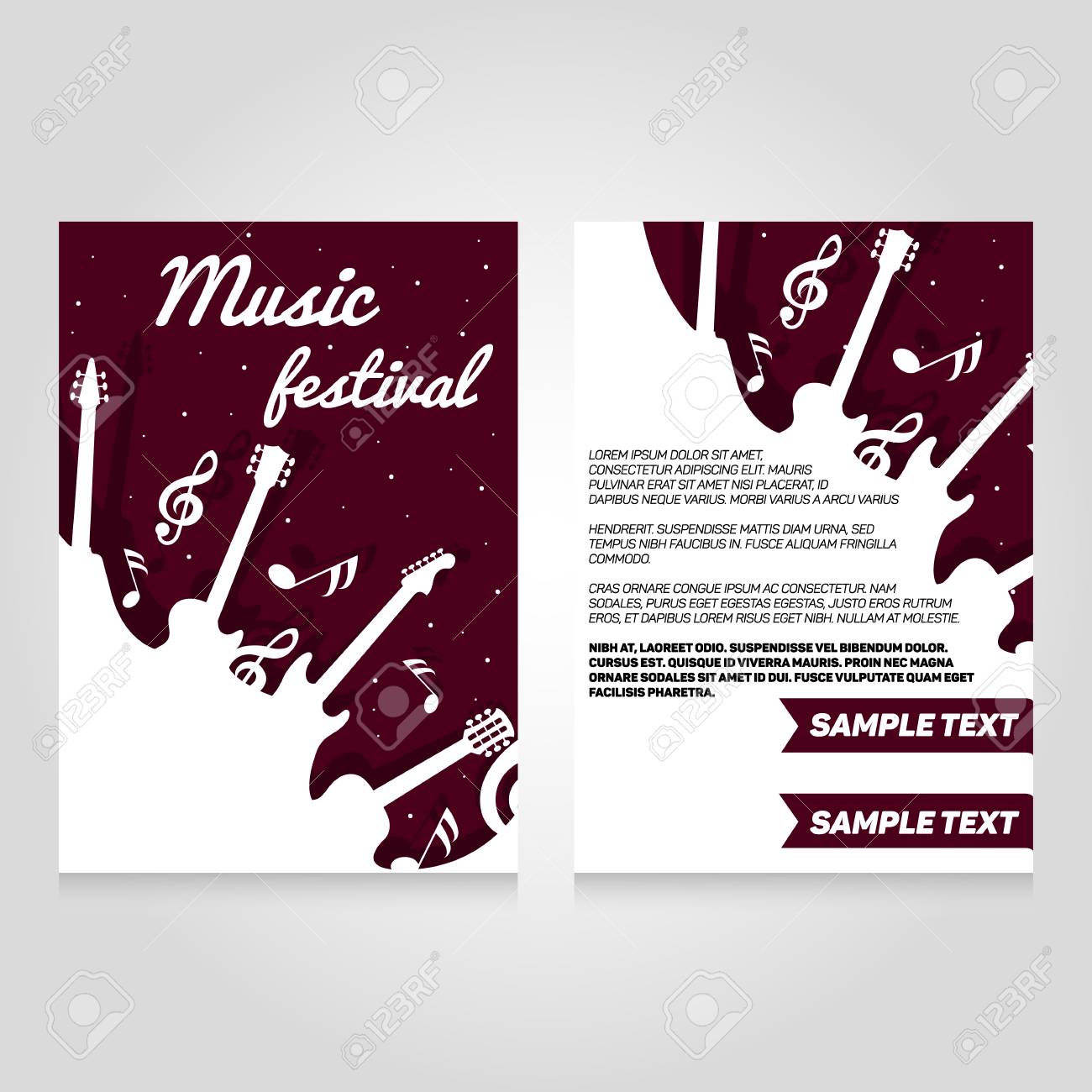 music festival brochure flier design template vector concert