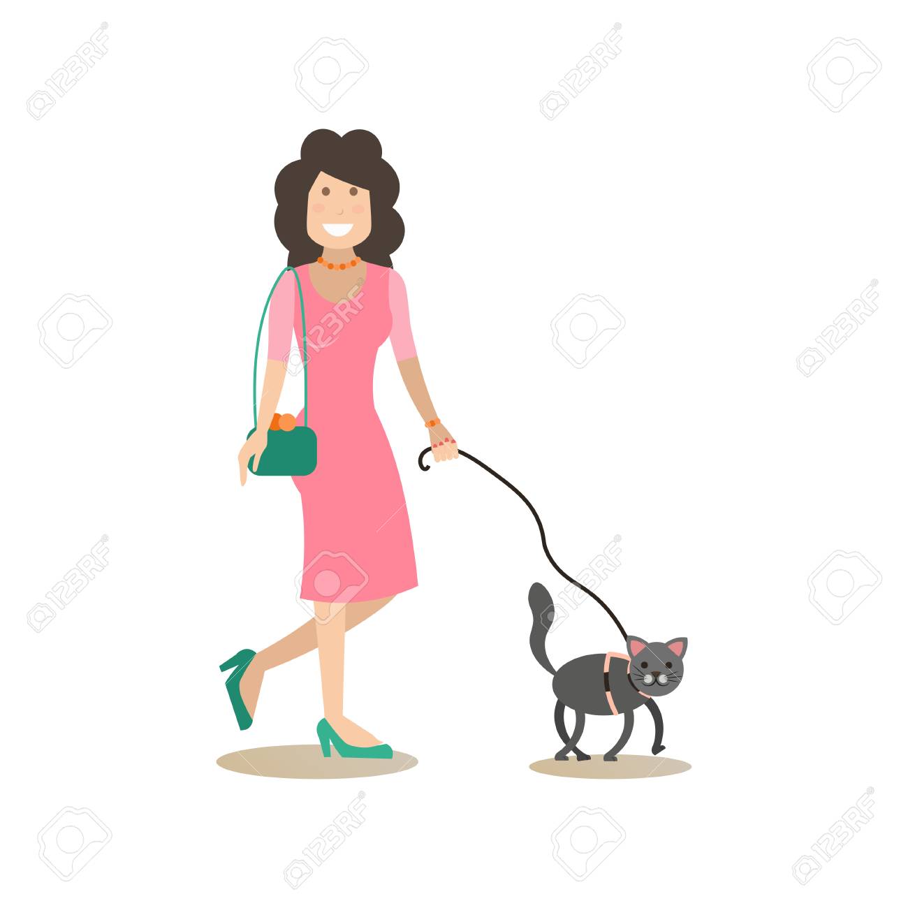 walking cat on leash