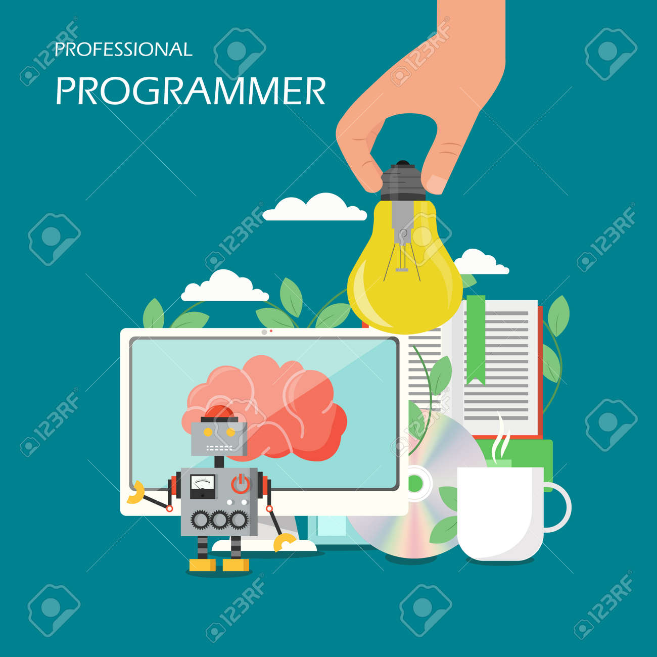 desktop robot vector