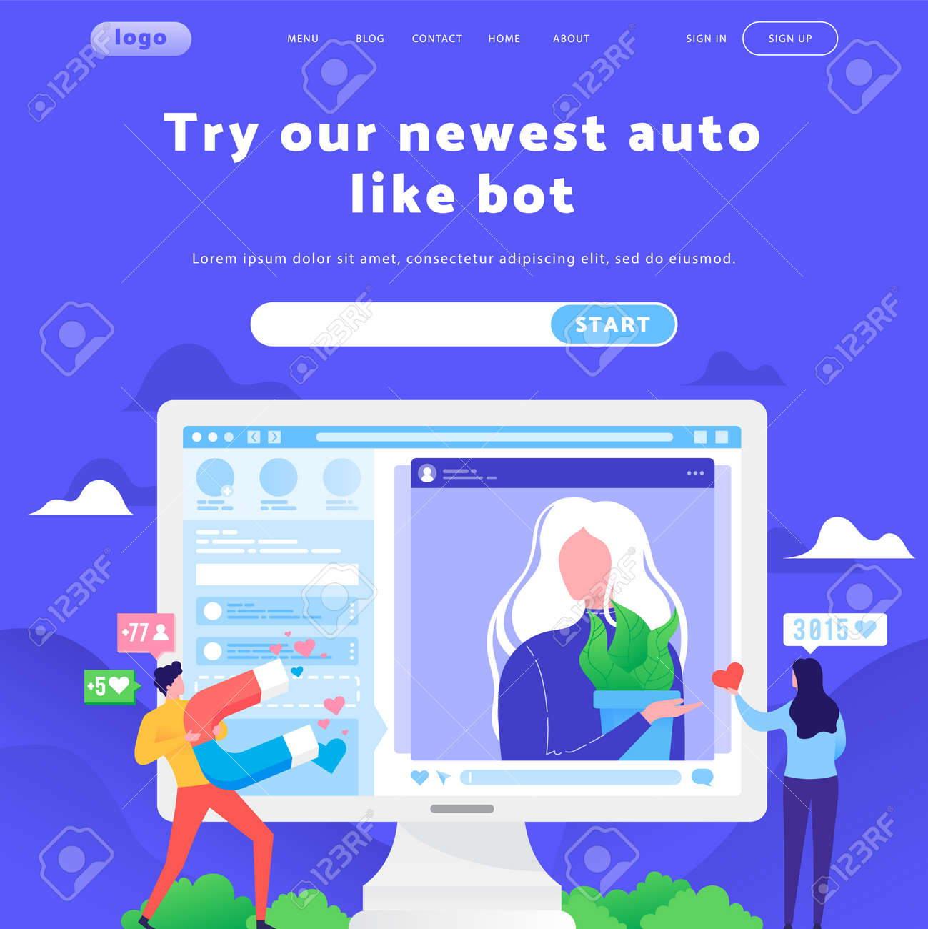 Vector Web Site Design Template Online Dating And Digital Marketing Royalty Free Cliparts Vectors And Stock Illustration Image 135642814