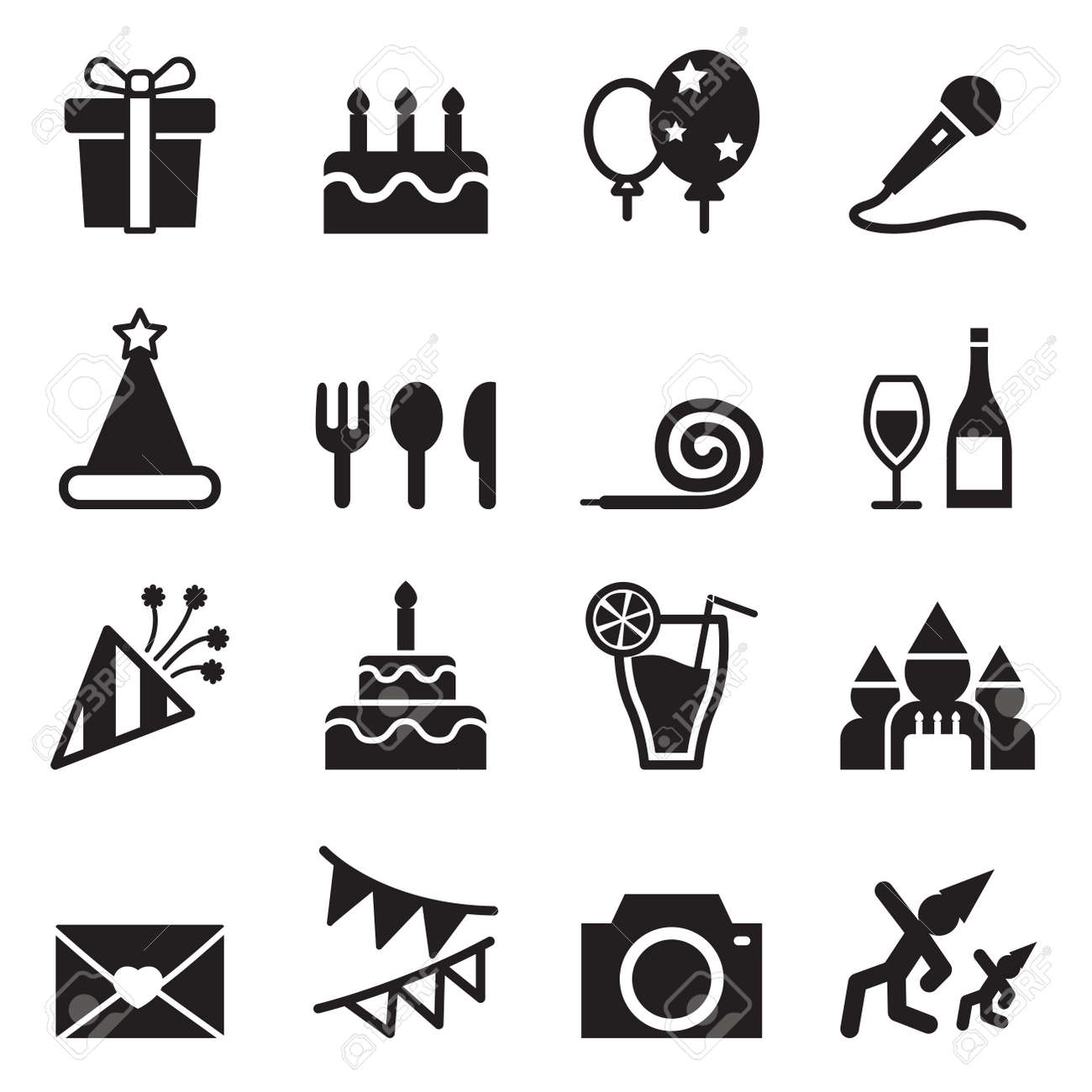 誕生日のアイコンを設定します のイラスト素材 ベクタ Image 5429