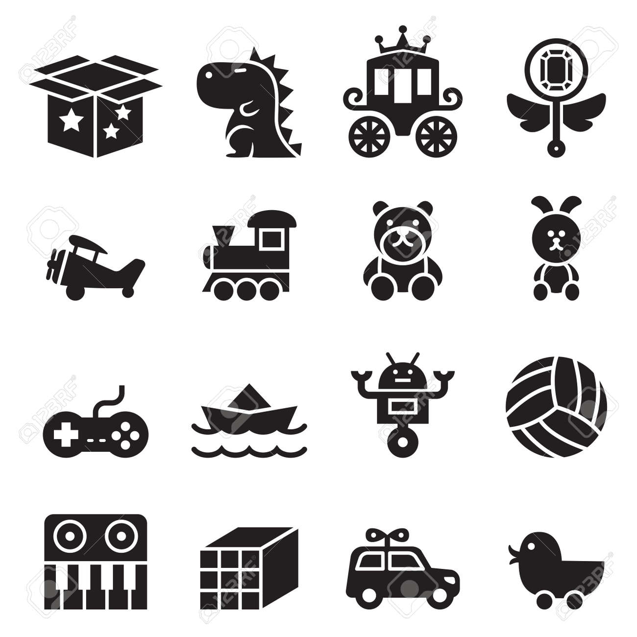 toy icon set royalty free cliparts vectors and stock illustration