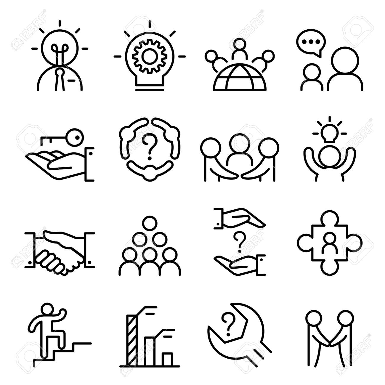ビジネス コンサルタント アイコンを薄い線のスタイルの設定 のイラスト素材 ベクタ Image ビジネス コンサルタント アイコンを薄い線のスタイルの設定 のイラスト素材 ベクタ Image