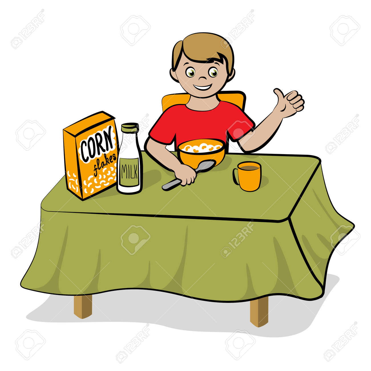 Petit Garcon Prendre Un Petit Dejeuner Avec Une Alimentation Saine Corn Flakes Et Du Lait Clip Art Libres De Droits Vecteurs Et Illustration Image Petit Garcon Prendre Un Petit Dejeuner Avec Une Alimentation Saine Corn Flakes Et Du Lait Clip Art Libres De Droits Vecteurs Et Illustration Image