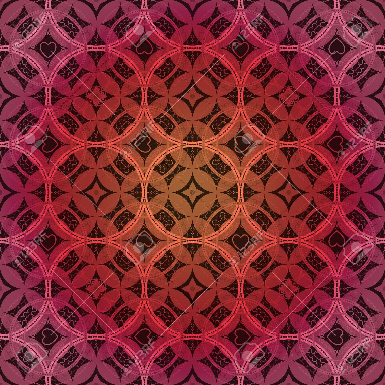 心と円 ワインレッド色の抽象的な背景パターン の写真素材 画像素材 Image