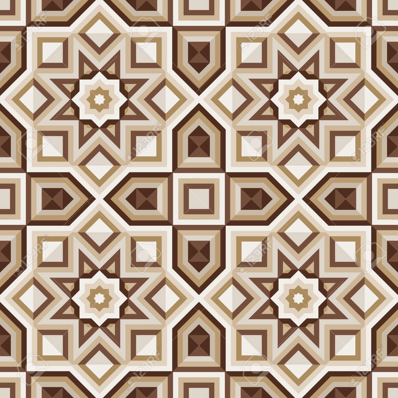 抽象的な幾何学模様の床のタイル シームレスなベクトルの背景 のイラスト素材 ベクタ Image