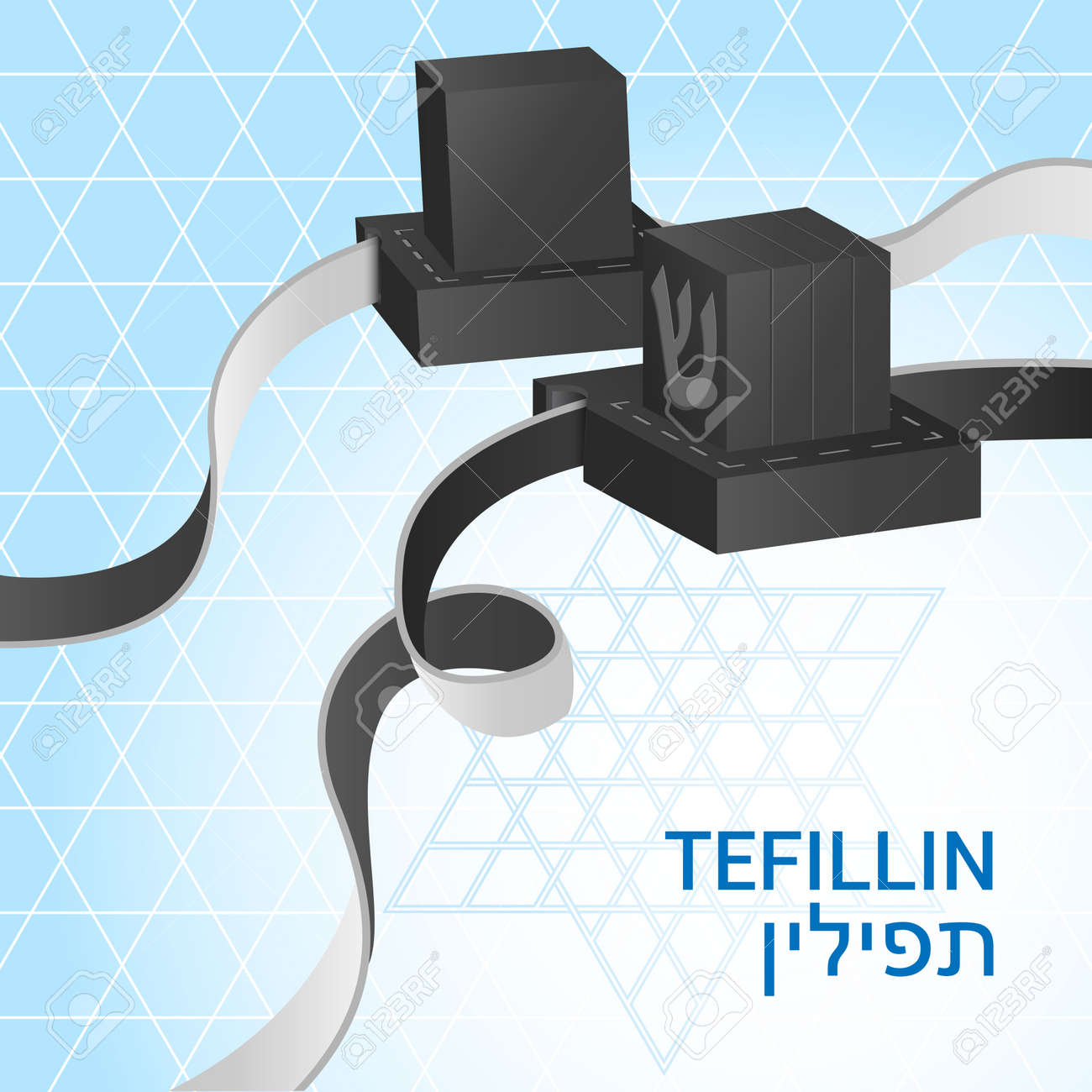 tefillin illustration two black boxes one with letter shin letter shin