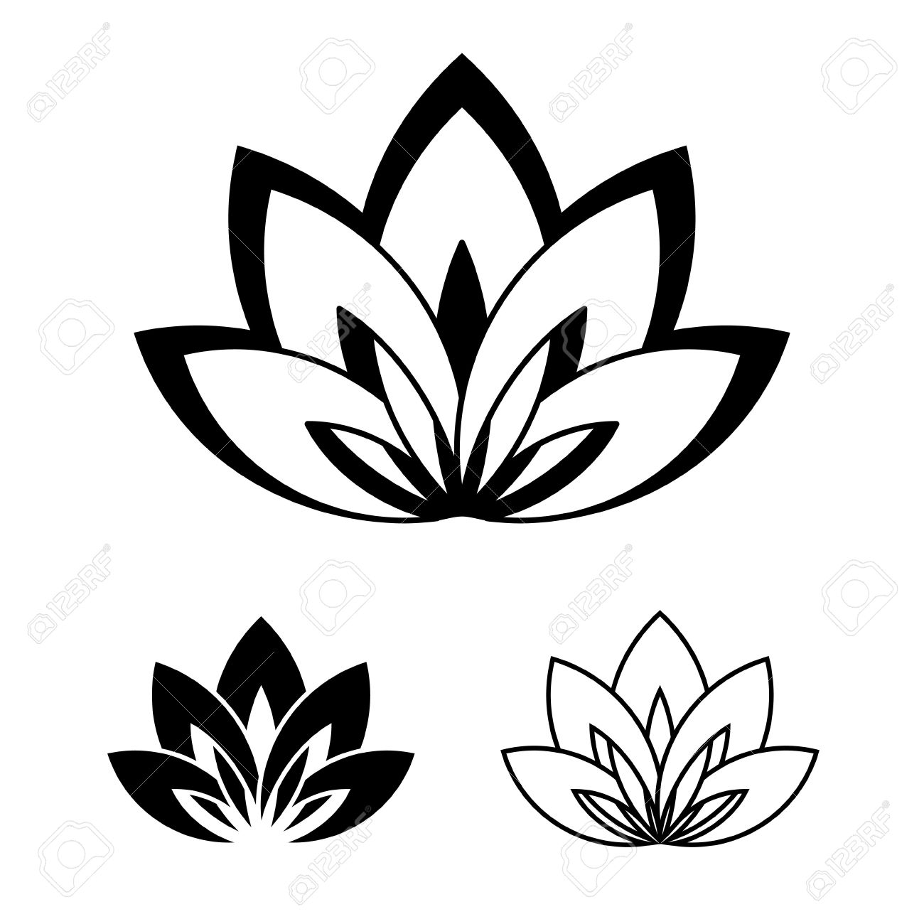 Cinq Pétales Lotus Fleur Comme Symbole De Yoga Vector Illustration Pour Lévénement De Yoga école Club Web Spa Tatouage Symbole De La Beauté Et